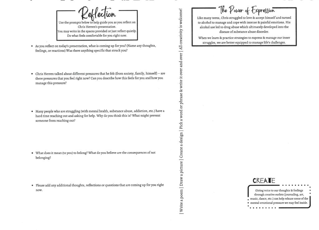 Chris Herren Presentation Reflection Questions